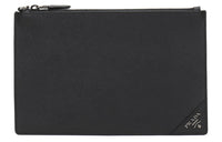 PRADA Cow Leather Clutch Regular Men's Black