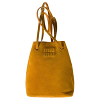 MIU MIU Lambskin Bucket Bag, Shoulder Bag Women's Yellow