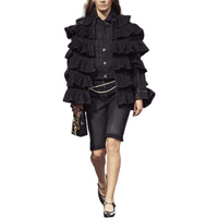 CHANEL 2023/24 Advanced Handcrafted Collection 24 Fall And Winter New Arrivals Cloaks Women's Black