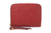 LOUIS VUITTON ZippyCOIN Monogram Empreinte Leather Wallet Women's Cherry Color