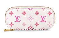 LOUIS VUITTON Coated Canvas Cow Leather Patchwork Eyeglass Pouch Large Size Women's White/Pink