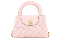 CHANEL Calfskin Crossbody One Shoulder Handbag Mini Women's Light Pink