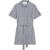 CELINE Trapeze Mini Dress In Striped Cotton