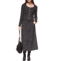 CHANEL 24 New Spring And Summer Arrivals Casual Long Skirts Women's Black