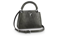 LOUIS VUITTON Capucines High Gloss Lizard Skin Capusin Shoulder Crossbody Handbag Mini Women's Black