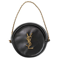 SAINT LAURENT CASSANDRE Lambskin Clutch Bag Over The Shoulder Women's Black