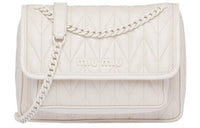 MIU MIU Matelassé Calfskin Shoulder Bag Crossbody Bag Women's White