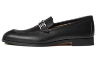 HERMES Chunky Heel Men's Casual Shoes Men's Black