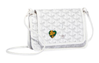 GOYARD Plumet Canvas With Leather Envelope Bag Handheld Shoulder Bag Crossbody Bag Small Size Unisex White/Green