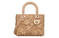 DIOR Lady D-Lite Raffia Dior Bag Shoulder Bag Crossbody Bag Handbag Medium Size Women's Light Brown