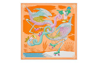HERMES Silk Scarves Women's Orange