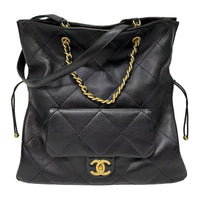 CHANEL Lambskin One Shoulder Handbags Women's Black