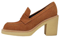 HERMES Didi-70 Chunky Heel High Heels 7cm Women's Brown