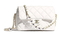 CHANEL Classic Flap CF Lambskin Crossbody Bag Shoulder Bag Women's White