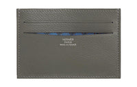 HERMES Citizen Twill Evergrain Calfskin Card Holder Regular Unisex Mauve Gray