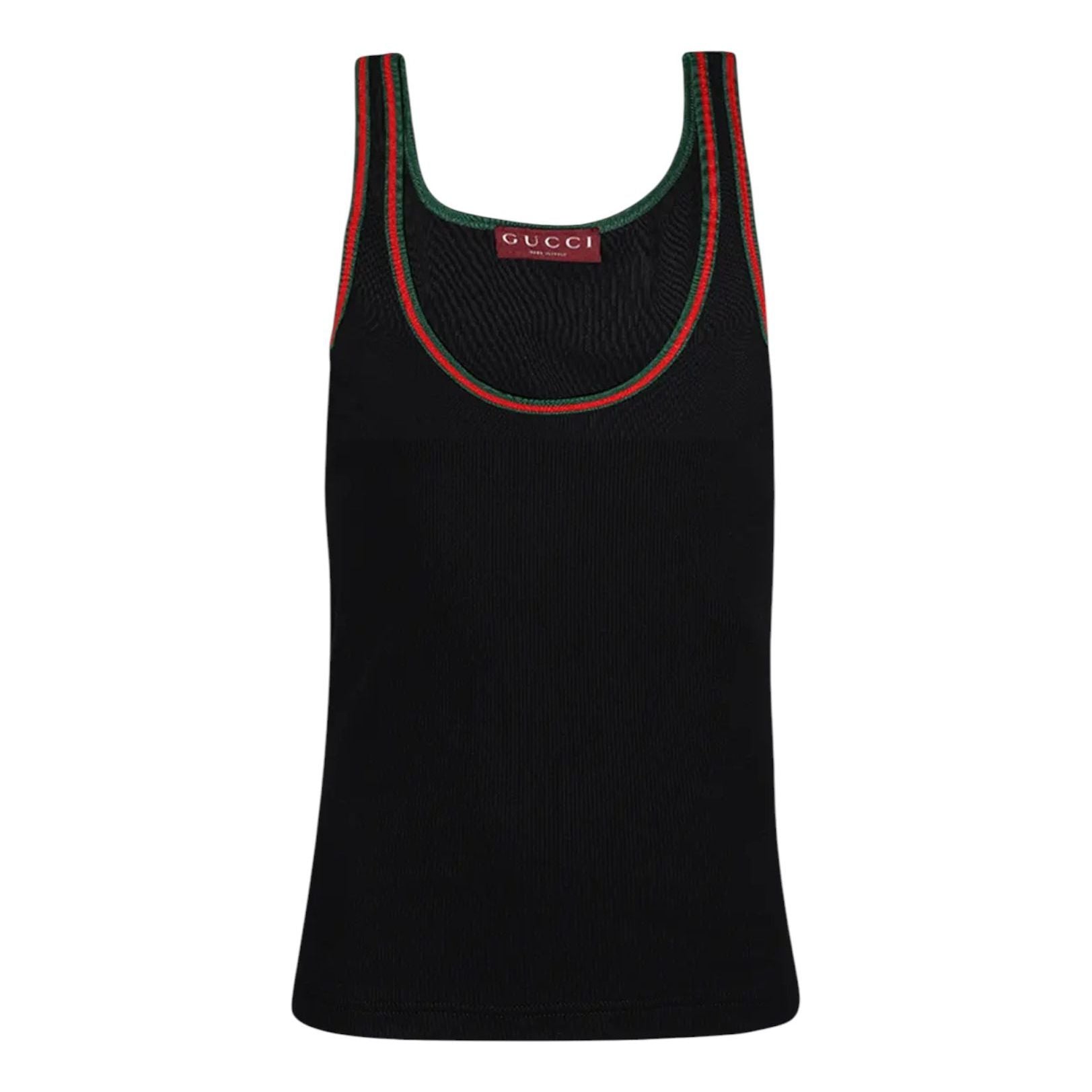 (WMNS) Gucci Web Tank Top 'Black' 815851-XJG5O-1043