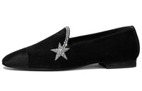 CHANEL Sued Casual Single Shoes Women's Black