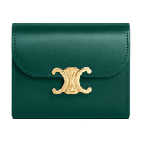 CELINE Shiny Calfskin Wallet Small Size Women's Racing Green