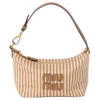 MIU MIU Spirit Fabric Handbag, Shoulder Bag Mini Women's Tan With Caramel