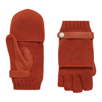HERMES Cashmere Knit Gloves Men's Red Earth Tone