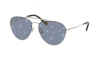 MIU MIU Metal Aviator Sunglasses Women's Silver