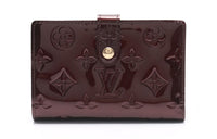 LOUIS VUITTON Patent Leather Leather Wallet Women's Burgundy