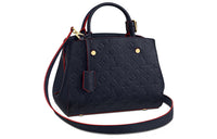 LOUIS VUITTON Leather Shoulder Bag Crossbody Bag Handbag Women's Marine Blue