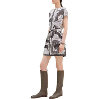 HERMES Short-Sleeved Dresses Women's White Card Sleeve