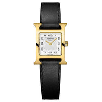 HERMES Wrist Watch Quartz Movement Cowhide Strap 21*17mm White Dial Women's Watch