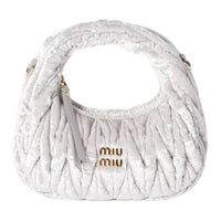 MIU MIU Velvet Handbag Mini Women's Granite Gray