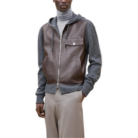 HERMES Jackets Coats Men's Charcoal Gray