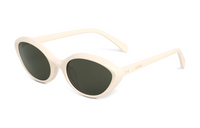 CELINE Acetate Irregular Shape Sunglasses Women's Ecru
