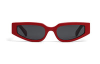 CELINE Acetate Irregular Shape Sunglasses Women's Red