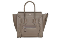 CELINE Cow Leather One Shoulder Handbags Women's Mouse Gray