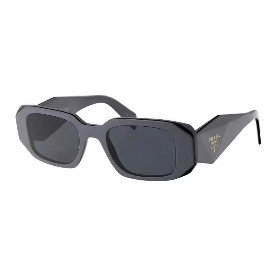 PRADA Acetate Irregular Shape Sunglasses Women's Black