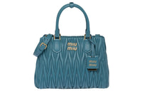MIU MIU Nappa Sheep Leather Shoulder Bag Crossbody Bag Handbag Women's Light Blue