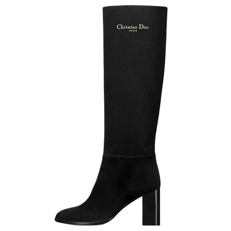 DIOR D-Town Knee-high Boots 8cm Women's Black