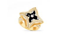LOUIS VUITTON Ever Blossom Ring Yellow Gold Onyx & Diamonds