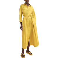 HERMES SS24 Long-Sleeved Dresses Women's Regal Yellow