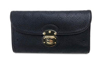 LOUIS VUITTON Calfskin Wallet Regular Women's Black