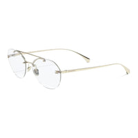 CHANEL Titanium Alloy Aviator Eyeglass Frames Unisex Gold