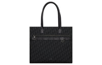 DIOR Oblique Jacquard Grained Calfskin Handbag Men's Black