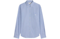 CELINE Cambridge Striped Chambray Cotton Shirt Bleu/Blanc
