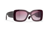CHANEL Acetate Irregular Shape Sunglasses Women's Purple