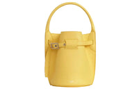CELINE Cow Leather Handbag Regular Women's Yellow
