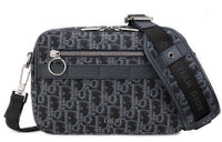 DIOR Cow Leather Shoulder Bag Crossbody Bag Men's Dark Blue