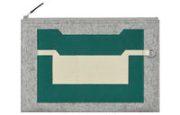 HERMES Toodoo Wool Felt With Epsom Calfskin Clutch Men's Gray/Green