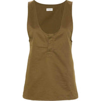 SAINT LAURENT Twill weave Sleeveless Top