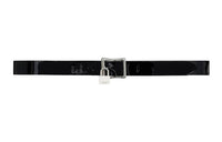 SAINT LAURENT Patent-leather Padlock Belt