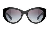 CHANEL Acetate Irregular Shape Sunglasses Women's Black